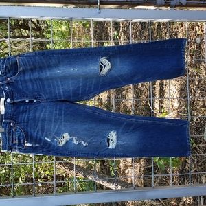 GAP distressed vintage straight button fly jeans sz 32/14